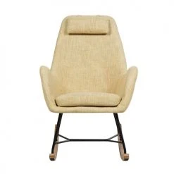 Beliani Fauteuils Chaise à Bascule Jaune -Magasin De Chaises chaise a bascule jaune 2