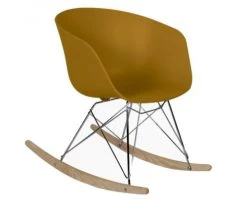 Meubles & Design Fauteuils Chaise à Bascule Scandinave Design Moutarde