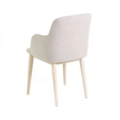 Zago Fauteuils Chaise Accoudoirs Tissu Beige Et Pieds Plaqué Chêne -Magasin De Chaises chaise accoudoirs tissu beige et pieds plaque chene 3