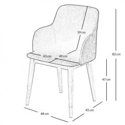 Zago Fauteuils Chaise Accoudoirs Tissu Beige Et Pieds Plaqué Chêne -Magasin De Chaises chaise accoudoirs tissu beige et pieds plaque chene 4