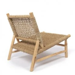 Bazar Bizar Fauteuils Chaise En Bois De Teck Et Algues Naturelles 1 Place -Magasin De Chaises chaise en bois de teck et algues naturelles 1 place 2