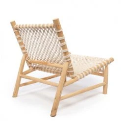 Bazar Bizar Fauteuils Chaise En Teck Naturel Blanc 1 Place -Magasin De Chaises chaise en teck naturel blanc 1 place 2
