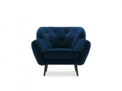 Micadoni Home Fauteuils Fauteuil 1 Place En Velours Bleu Roi -Magasin De Chaises fauteuil 1 place en velours bleu roi 4