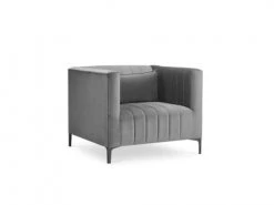 Micadoni Home Fauteuils Fauteuil 1 Place En Velours Gris Clair