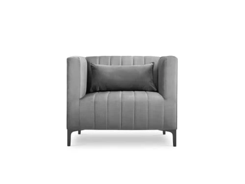 Fauteuil 1 place en velours gris clair Micadoni Home Fauteuils Fauteuil 1 Place En Velours Gris Clair -Magasin De Chaises fauteuil 1 place en velours gris clair 6