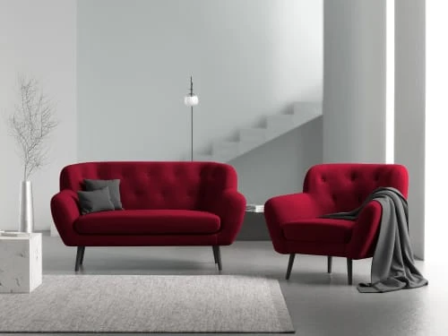Fauteuil 1 place en velours rouge Micadoni Home Fauteuils Fauteuil 1 Place En Velours Rouge -Magasin De Chaises fauteuil 1 place en velours rouge 1