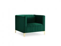 Micadoni Home Fauteuils Fauteuil 1 Place En Velours Vert Bouteille