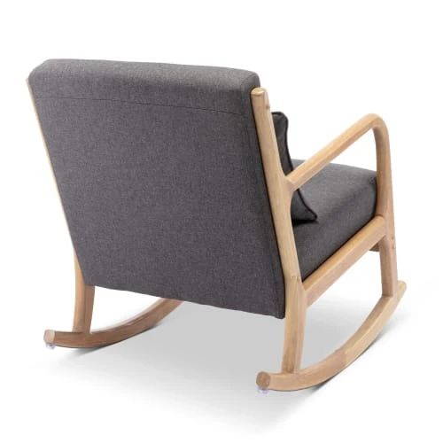 Fauteuil à bascule design bois et tissu gris foncé Alice's Garden Fauteuils Fauteuil à Bascule Design Bois Et Tissu Gris Foncé -Magasin De Chaises fauteuil a bascule design bois et tissu gris fonce 2