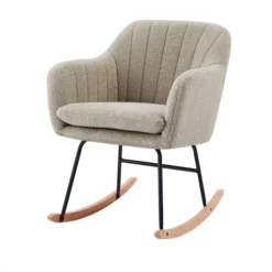 Baita Fauteuils Fauteuil Ă Bascule En Tissu 1 Place Beige