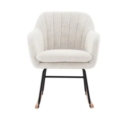 Baita Fauteuils Fauteuil à Bascule En Tissu 1 Place Blanc 2 Baita Fauteuils Fauteuil à Bascule En Tissu 1 Place Blanc -Magasin De Chaises fauteuil a bascule en tissu 1 place blanc 2