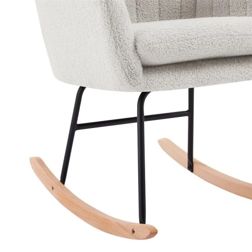 Fauteuil à bascule en tissu 1 place blanc Baita Fauteuils Fauteuil à Bascule En Tissu 1 Place Blanc -Magasin De Chaises fauteuil a bascule en tissu 1 place blanc 3