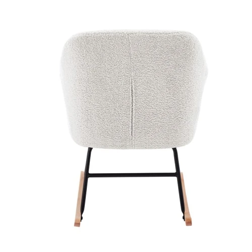 Fauteuil à bascule en tissu 1 place blanc Baita Fauteuils Fauteuil à Bascule En Tissu 1 Place Blanc -Magasin De Chaises fauteuil a bascule en tissu 1 place blanc 4