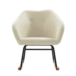 Baita Fauteuils Fauteuil à Bascule En Tissu 1 Place Crème 2 Baita Fauteuils Fauteuil à Bascule En Tissu 1 Place Crème -Magasin De Chaises fauteuil a bascule en tissu 1 place creme 2