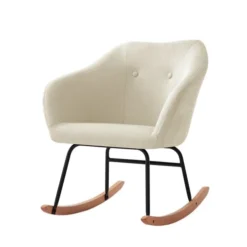 Baita Fauteuils Fauteuil Ă Bascule En Tissu 1 Place CrĂšme