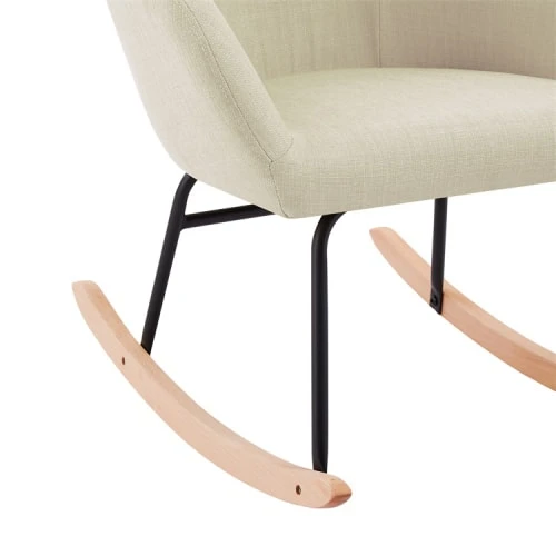 Fauteuil à bascule en tissu 1 place crème Baita Fauteuils Fauteuil à Bascule En Tissu 1 Place Crème -Magasin De Chaises fauteuil a bascule en tissu 1 place creme 3