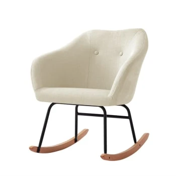 Fauteuil à bascule en tissu 1 place crème Baita Fauteuils Fauteuil à Bascule En Tissu 1 Place Crème -Magasin De Chaises fauteuil a bascule en tissu 1 place creme 5