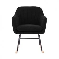 Baita Fauteuils Fauteuil à Bascule En Tissu 1 Place Noir 2 Baita Fauteuils Fauteuil à Bascule En Tissu 1 Place Noir -Magasin De Chaises fauteuil a bascule en tissu 1 place noir 2