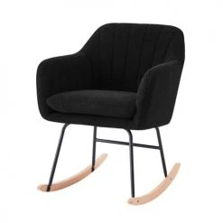 Baita Fauteuils Fauteuil Ă Bascule En Tissu 1 Place Noir