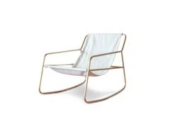 PIB Fauteuils Fauteuil Ă Bascule En Tissu Blanc