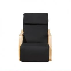 Beliani Fauteuils Fauteuil à Bascule Noir -Magasin De Chaises fauteuil a bascule noir 2