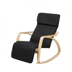 Beliani Fauteuils Fauteuil à Bascule Noir -Magasin De Chaises fauteuil a bascule noir 3
