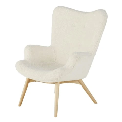 Fauteuil à bouclettes blanches Maisons Du Monde Fauteuils Fauteuil à Bouclettes Blanches -Magasin De Chaises fauteuil a bouclettes blanches 1000 13 29 210031 1