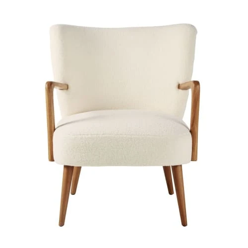 Fauteuil à bouclettes blanches et bouleau massif Maisons Du Monde Fauteuils Fauteuil à Bouclettes Blanches Et Bouleau Massif -Magasin De Chaises fauteuil a bouclettes blanches et bouleau massif 1000 0 9 210052 2