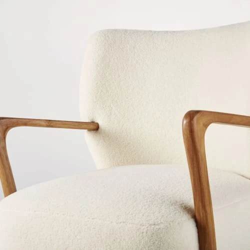 Fauteuil à bouclettes blanches et bouleau massif Maisons Du Monde Fauteuils Fauteuil à Bouclettes Blanches Et Bouleau Massif -Magasin De Chaises fauteuil a bouclettes blanches et bouleau massif 1000 0 9 210052 4