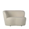 Woood Fauteuils Fauteuil Angle Gauche En Tissu Bouclette Ecru