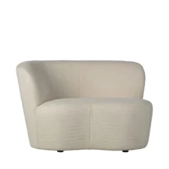 Woood Fauteuils Fauteuil Angle Gauche En Tissu Bouclette Ecru