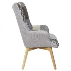 The Home Deco Factory Fauteuils Fauteuil Assise En Tissu Patchwork -Magasin De Chaises fauteuil assise en tissu patchwork 3