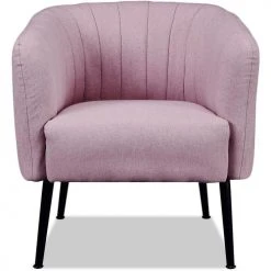 ATHM DESIGN Fauteuils Fauteuil Assise Polyester Rose Pieds Métal 2 ATHM DESIGN Fauteuils Fauteuil Assise Polyester Rose Pieds Métal -Magasin De Chaises fauteuil assise polyester rose pieds metal 2
