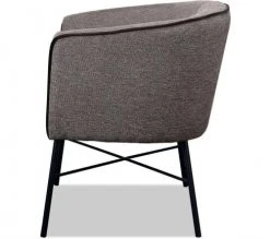 ATHM DESIGN Fauteuils Fauteuil Assise Tissu Marron Pieds Métal 2 ATHM DESIGN Fauteuils Fauteuil Assise Tissu Marron Pieds Métal -Magasin De Chaises fauteuil assise tissu marron pieds metal 2