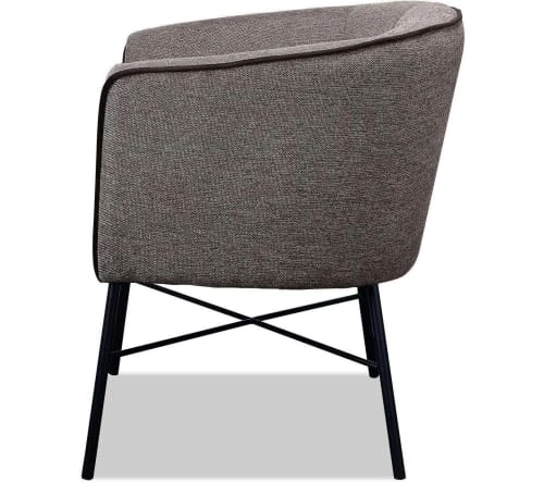 Fauteuil assise tissu marron pieds métal ATHM DESIGN Fauteuils Fauteuil Assise Tissu Marron Pieds Métal -Magasin De Chaises fauteuil assise tissu marron pieds metal 2