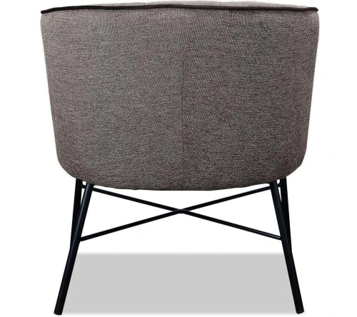 Fauteuil assise tissu marron pieds métal ATHM DESIGN Fauteuils Fauteuil Assise Tissu Marron Pieds Métal -Magasin De Chaises fauteuil assise tissu marron pieds metal 3