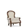 MOYCOR Fauteuils Fauteuil Baby En Bois D'acajou Marron Et Polyester Blanc