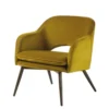 Maisons Du Monde Fauteuils Fauteuil Bas Vintage En Velours Jaune Moutarde