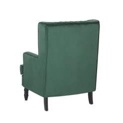 Beliani Fauteuils Fauteuil Bergère En Velours Vert Avec Repose-pieds Assorti -Magasin De Chaises fauteuil bergere en velours vert avec repose pieds assorti 4