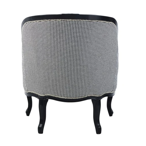 Fauteuil bergère imprimé pied de poule noir et blanc Maisons Du Monde Fauteuils Fauteuil Bergère Imprimé Pied De Poule Noir Et Blanc -Magasin De Chaises fauteuil bergere imprime pied de poule noir et blanc 1000 2 20 210309 3