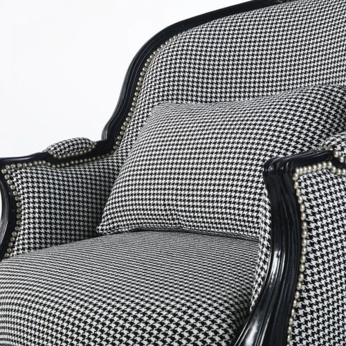 Fauteuil bergère imprimé pied de poule noir et blanc Maisons Du Monde Fauteuils Fauteuil Bergère Imprimé Pied De Poule Noir Et Blanc -Magasin De Chaises fauteuil bergere imprime pied de poule noir et blanc 1000 2 20 210309 4