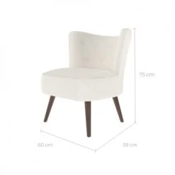 Rendez Vous Déco Fauteuils Fauteuil Blanc Effet Laine Bouclette Et Pieds En Bois D'hévéa -Magasin De Chaises fauteuil blanc effet laine bouclette et pieds en bois d hevea 2