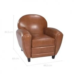 Rendez Vous Déco Fauteuils Fauteuil Camel En Croute De Cuir Enduite -Magasin De Chaises fauteuil camel en croute de cuir enduite 3