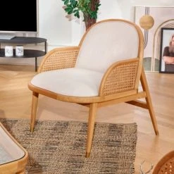 Robin Des Bois Fauteuils Fauteuil Cannage Et Velours -Magasin De Chaises fauteuil cannage et velours 1