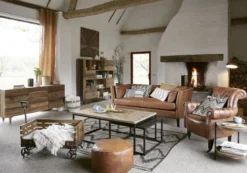 Maisons Du Monde Fauteuils Fauteuil Capitonné à Roulettes En Cuir Marron -Magasin De Chaises fauteuil capitonne a roulettes en cuir marron 1000 8 34 133407 11