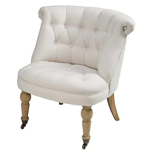 Maisons Du Monde Fauteuils Fauteuil Capitonné Coloris Lin -Magasin De Chaises fauteuil capitonne coloris lin 1000 6 4 166300 1