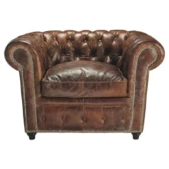 Maisons Du Monde Fauteuils Fauteuil Capitonné En Cuir Noir -Magasin De Chaises fauteuil capitonne en cuir marron chesterfield 1000 9 25 50140319 13