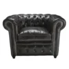 Maisons Du Monde Fauteuils Fauteuil Capitonné En Cuir Noir