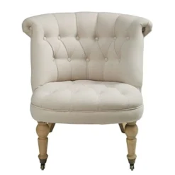 Maisons Du Monde Fauteuils Fauteuil Capitonné En Lin Beige Ficelle