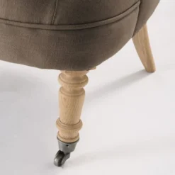 Maisons Du Monde Fauteuils Fauteuil Capitonné En Lin Taupe -Magasin De Chaises fauteuil capitonne en lin taupe 1000 16 3 220132 4