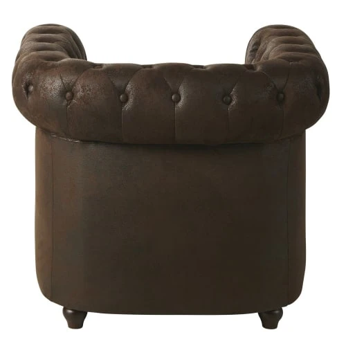 Fauteuil capitonné en suédine marron Maisons Du Monde Fauteuils Fauteuil Capitonné En Suédine Marron -Magasin De Chaises fauteuil capitonne en suedine marron 1000 10 4 147604 3